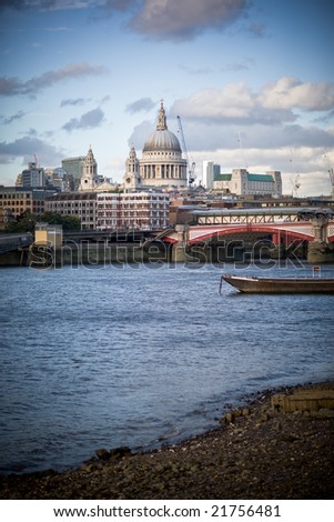 St. Paul's Cathedral from the Thames  embankment