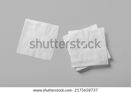 Paper napkin stack mockup copy space for your logo or graphic design Royalty-Free Stock Photo #2175658737