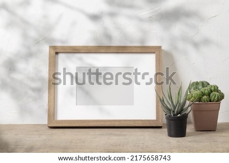 Wooden photo frames mockup with copy space for your photo or graphic design