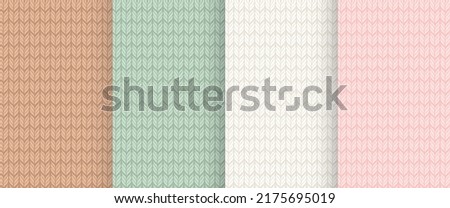 Set of backgrounds with knitted fabric texture. Vector seamless pattern. Royalty-Free Stock Photo #2175695019