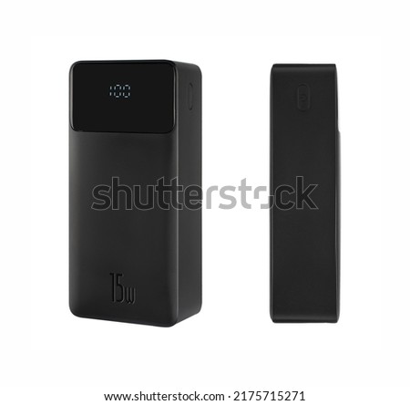 external battery for tablet phone, phone accessory on white background