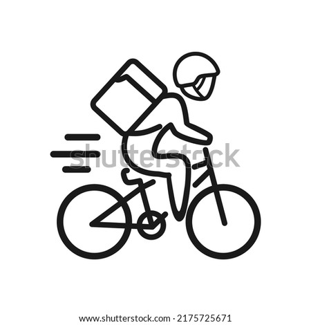 bike delivery line icon vector. bike delivery sign. isolated contour symbol black illustration