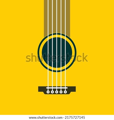 yellow guitar with full strings
