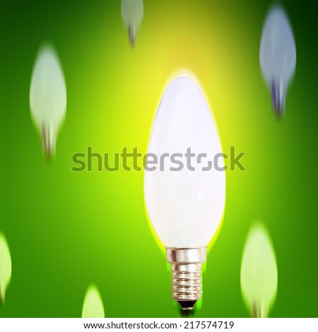 Picture of white bulbs falling.