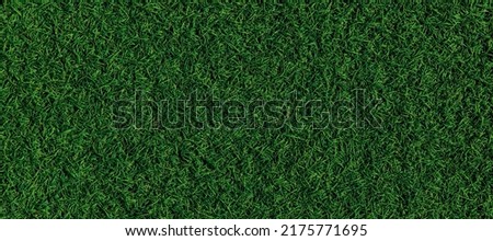 Panorama green grass. Top view fresh dark green grass or lawn For football and soccer fields or golf courses or grassland. wallpaper garden or turf. The fresh field ground. Grass background texture. Royalty-Free Stock Photo #2175771695