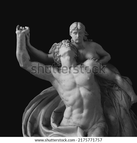 Greek statues thinkers sages vintage picture 
 Royalty-Free Stock Photo #2175771757