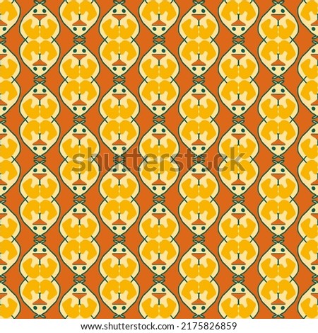 hand drawn background,cartoon duckling Ethnic backgrounds, orange tones, yellow, vintage, ornaments, textiles, covers, wraps, packaging, etc.
