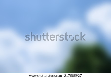 Blue sky with sun and cloud blur background