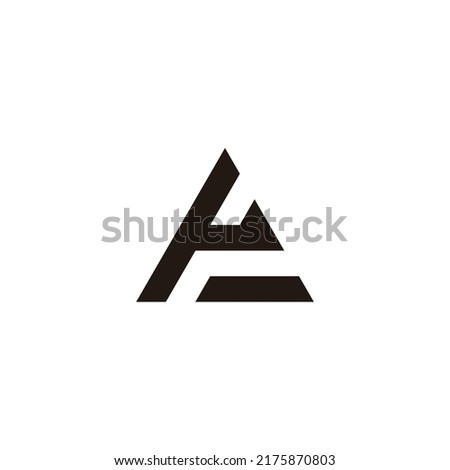 Letter eA Ae e A triangle geometric symbol simple logo vector