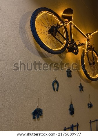 wall hanging bike and lights