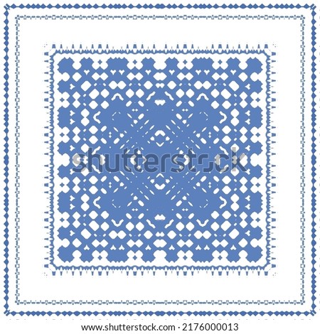 Ornamental azulejo portugal tiles decor. Fashionable design. Vector seamless pattern concept. Blue gorgeous flower folk print for linens, smartphone cases, scrapbooking, bags or T-shirts.