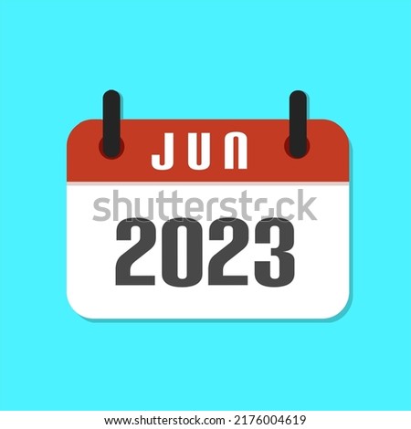 JUNE 2023 calendar icon vector,flat illustration,minimal design. Use for web,app,mobile and artwork design element.