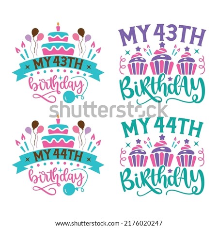 Happy Birthday T-shirt And SVG Design Bundle, Happy Birthday card design elements. Birthday party design for Vector graphic design. Vector EPS Editable File Bundle, can you download this bundle.