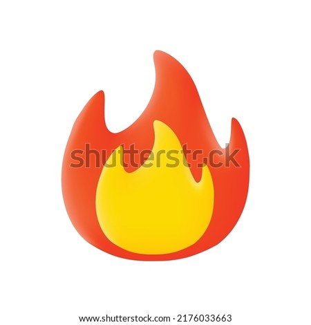 fire 3d icon isolated on white background.