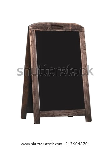Blank advertising A-board on white background. Mockup for design