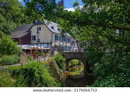 Bridge and historical inn in Monreal Royalty-Free Stock Photo #2176066753