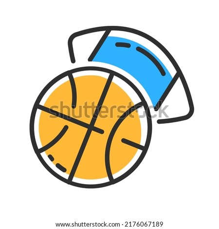 Sport line icon. Basketball ball and ball for football logo. Vector illustration concept.