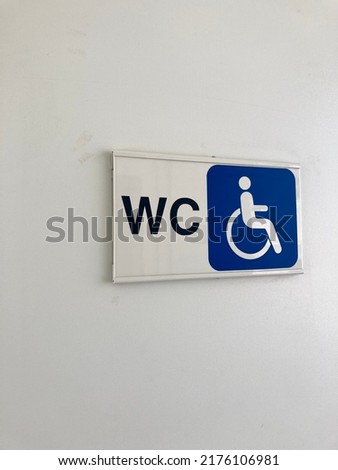 disabled toilet sign close up shot