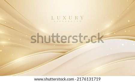 Luxury abstract gold background with glitter light effect decoration. Royalty-Free Stock Photo #2176131719