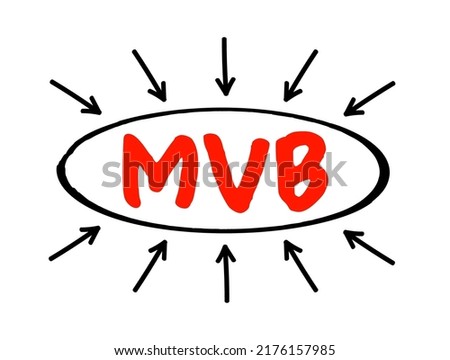 MVB Minimum Viable Brand - amorphous concept of brand and turns it into something tangible, acronym text concept with arrows Royalty-Free Stock Photo #2176157985