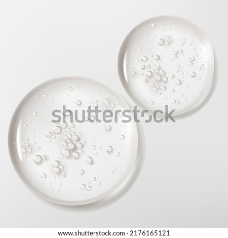 Vector Elements Realistic Beauty and Cosmetics Clear Gel with Bubbles 3D Illustration for Poster, Book Cover or Advertisement Background. Royalty-Free Stock Photo #2176165121