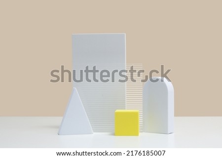 Abstract minimal modern scene. Modern set from various geometric shapes. Stylish background for product presentation.
