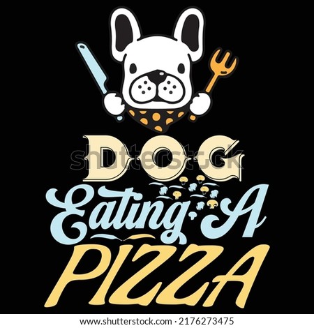 Dog Pizza Lover T Shirt Design Black Color