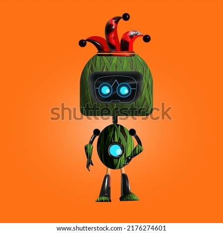 robot on a bright background. This robot is very useful for making graphic design, 3d illustration