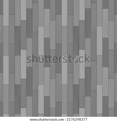 Wooden parquet seamless pattern. Gray laminate floor top view. Hardwood court. Wood grain texture. Grayscale timber interior. Oak, walnut, pine or maple nature materials, realistic vector illustration Royalty-Free Stock Photo #2176298377