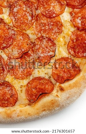 fresh pizza on white background