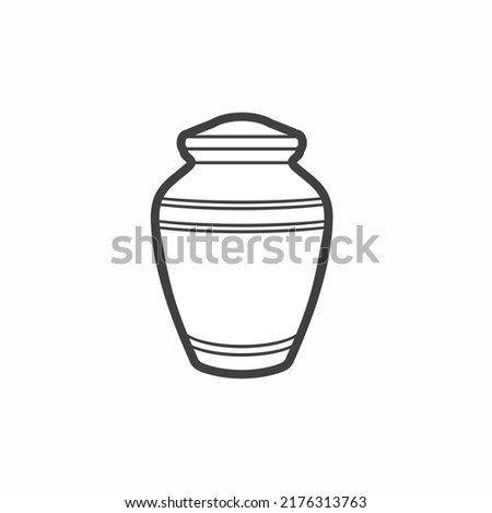 illustration of cremation urns, funeral, vector art. Royalty-Free Stock Photo #2176313763