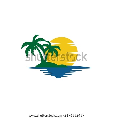 RIVER AND COCONUT TREE LOGO
