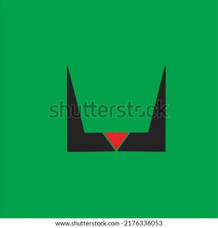 Vector illustration of the letter U logo design, and a green background
