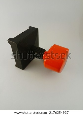 orange and black auto color stamp handle, real picture
white background
(box shape)