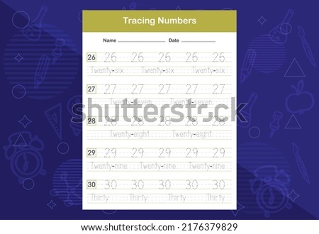 Tracing Numbers Worksheets. An educational worksheet for kids. Learn Numbers.