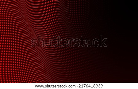 Abstract red circle dots wave pattern on black design modern technology background vector illustration.
