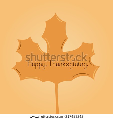 an isolated orange leaf with text for thanksgiving