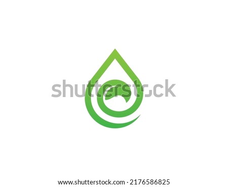 Leaf Drop Logo Concept sign icon symbol Design. Water Drop Logo Design. Vector illustration logo template