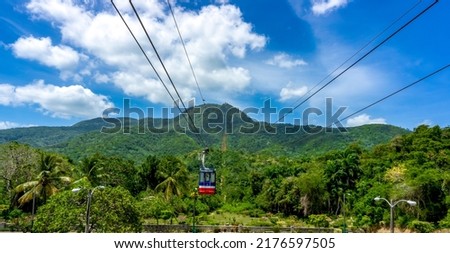 Views of Puerto Plata fromt he top of the mountain at Teleferico Cable Car - July, 2022  Royalty-Free Stock Photo #2176597505