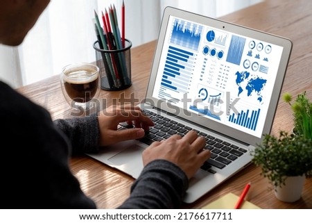 Business data dashboard provide modish business intelligence analytic for marketing strategy planning Royalty-Free Stock Photo #2176617711