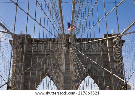 The Brooklyn Bridge is a bridge in New York City and is one of the oldest suspension bridges in the United States. Completed in 1883, it connects the boroughs of Manhattan and Brooklyn.
