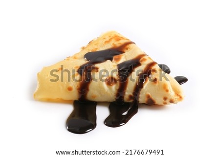 chocolate pancake, isolated on white background,crêpe