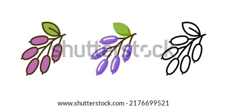 Barberine food icon. Barberry thyme rosemary indian plant organic vitamin Royalty-Free Stock Photo #2176699521