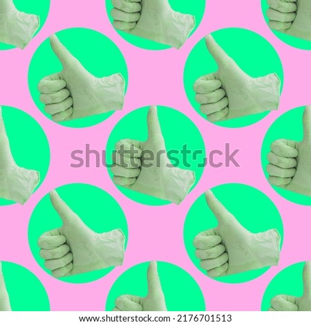 Seamless pattern of thumbs up  signs for social networks.