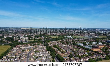 Beautiful Aerial View of London Luton Town of England on a Hot Summer Day
