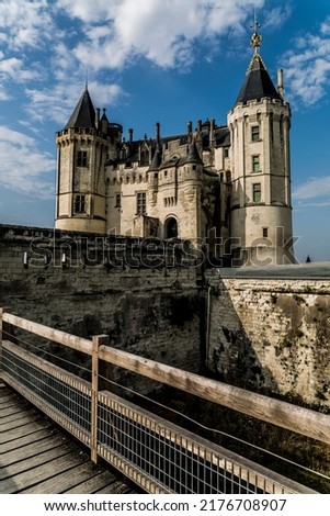 the saumur castle on loire valley Royalty-Free Stock Photo #2176708907