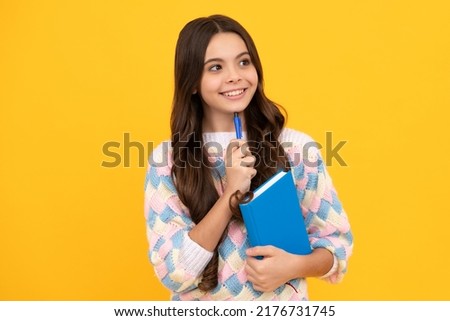 Teenage school girl with books. Schoolgirl student.