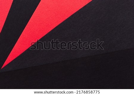 Abstract Paper geometric black, red background. Copy space, space for your text. Top view. February Black History Month.