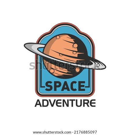 Retro vintage space astronaut logo badge design