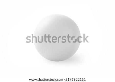 White ping-pong ball isolated n white background. Royalty-Free Stock Photo #2176922151